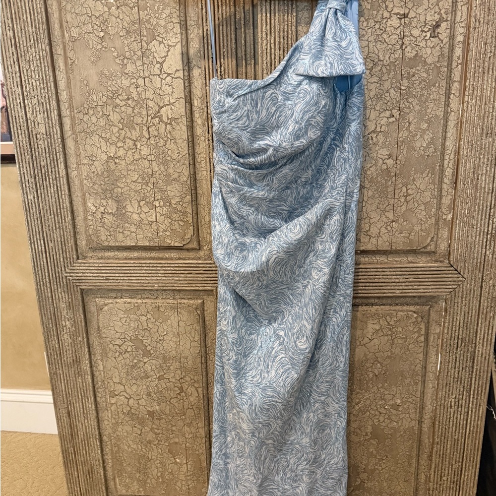 Teri Jon Light Blue Patterned Dress